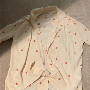 Lauren Conrad strawberry knot button up